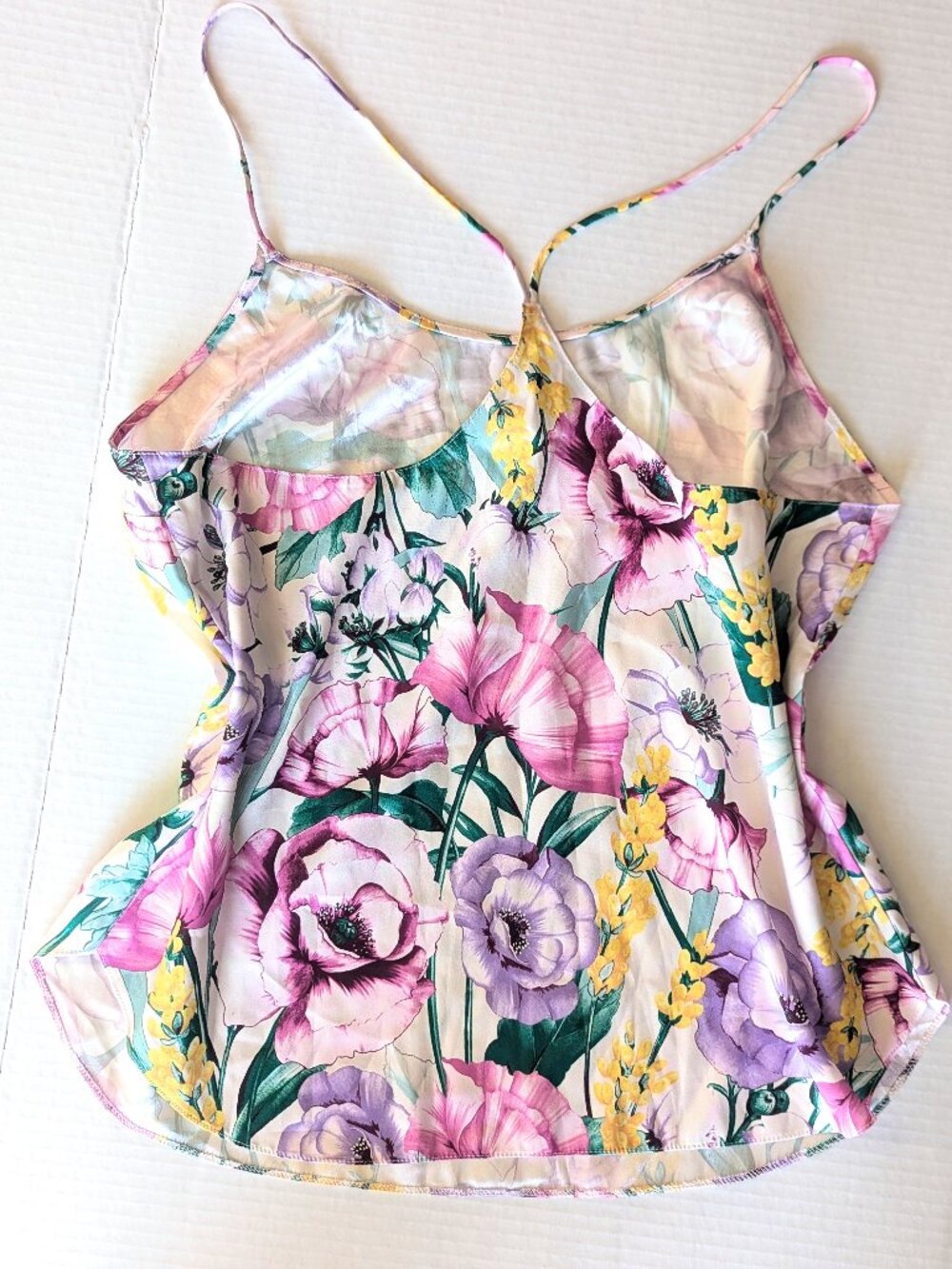 Victoria’s Secret Satin Floral Slip Cami Top Medium Coquette Romantic Spring